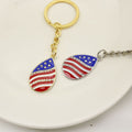 Zinc Alloy Enamel American Flag Star Keychain For Car Gift view 4