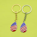 Zinc Alloy Enamel American Flag Star Keychain For Car Gift view 1