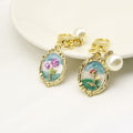 Zinc Alloy Enamel Monet Garden Flower Keychain Bag Charm Gift view 3
