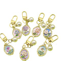 Zinc Alloy Enamel Monet Garden Flower Keychain Bag Charm Gift view 5