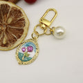 Zinc Alloy Enamel Monet Garden Flower Keychain Bag Charm Gift view 6