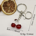 Metal Cherry Pearl Keychain Cute Bag Charm Gift view 2