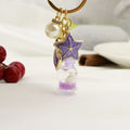 Metal Ocean-Themed Seashell Mermaid Pearl Wish Bottle Glow Keychain Gift view 3