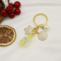 Metal Ocean-Themed Seashell Mermaid Pearl Wish Bottle Glow Keychain Gift view 6