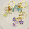 Metal Ocean-Themed Seashell Mermaid Pearl Wish Bottle Glow Keychain Gift view 4