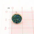 Gold Tone Glitter Crystal Cluster Round Stud Earrings in Two Colors view 3