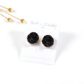 Gold Tone Round Crystal Cluster Stud Earrings in Eight Color Options view 5