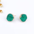 Gold Tone Round Crystal Cluster Stud Earrings in Eight Color Options view 6