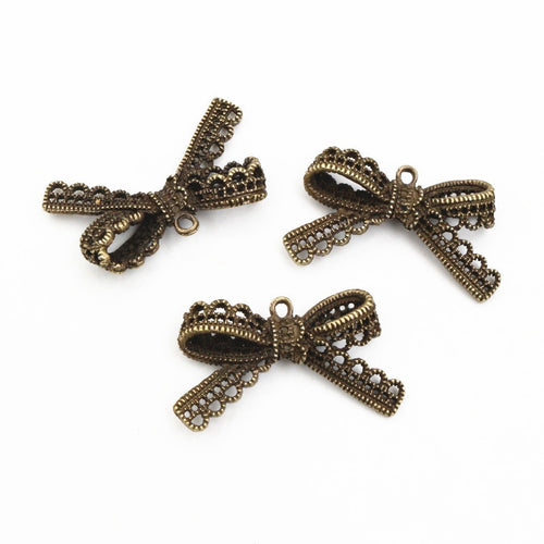 Alloy Bowknot Pendant Charm For DIY Jewelry Necklace Bracelet Accessories 44x23mm 6g