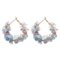 Irregular Natural Stone Pearl Hoop Earrings With Silver Pin Sweet Fresh Copper Fashion Jewelry view 5