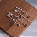 Elegant Glacier Blue Crystal Tassel Front Back Long Dangle Alloy Silver Needle Stud Earrings view 2