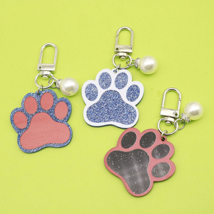 Acrylic Cat Paw Print Keychain Bag Charm Gift