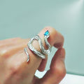 Creative Snake Open Ring For Women, Waterdrop Design Statement Fashion Accessory view 2