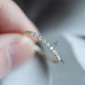 Minimalist Micro Pave Zircon Ring For Women, Simple Daily Wear Finger Jewelry view 4