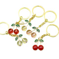 Metal Mini Red Transparent Cherry Keychain Bag Charm Car Gift view 5