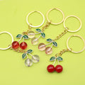 Metal Mini Red Transparent Cherry Keychain Bag Charm Car Gift view 1