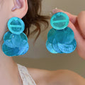 Shell Round Tassel Drop Earrings Beach Vacation Style Geometric Sweet Elegant Ear Jewelry view 3