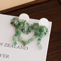 Elegant Green Crystal Beaded Tassel Drop With Mother Of Pearl Acrylic Disc Beach Vacation Earrings view 2