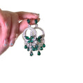 Copper Emerald Rhinestone Butterfly Tassel Drop Earrings, Light Luxury OL Statement Jewelry view 5