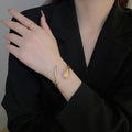 Metal Smooth Oval Adjustable Open Ring For Women view 3