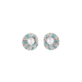 Elegant Vintage French Spiral Round Pearl Light Blue Rhinestone Zircon Alloy Statement Stud Earrings view 5