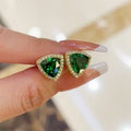 Light Luxury Geometric Triangle Stud Earrings, Elegant Trendy Women's Fashion Jewelry view 2