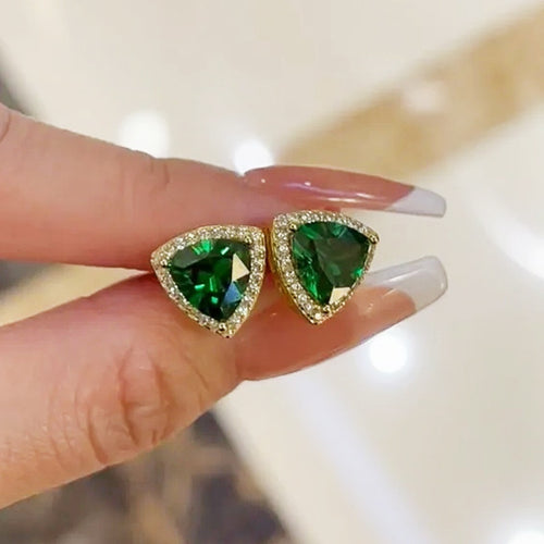 Light Luxury Geometric Triangle Stud Earrings, Elegant Trendy Women's Fashion Jewelry