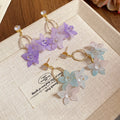 Fresh Floral Acrylic Zircon Flower Drop Earrings With Silver Pins Vacation Sweet Style view 4