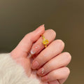 24K Gold Plated Zircon Yellow Stone Ring For Women view 4