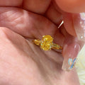 24K Gold Plated Zircon Yellow Stone Ring For Women view 1