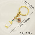 Zinc Alloy Wine Beer Drop Oil Keychain Car Bag Charm view 2