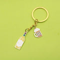 Zinc Alloy Wine Beer Drop Oil Keychain Car Bag Charm view 1