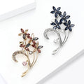 Alloy Rhinestone Flower Bouquet Brooch Pin For Dresses And Suits view 2