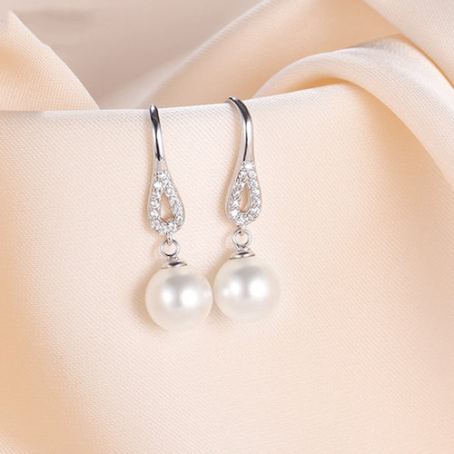 Baroque Faux Pearl Earrings For Women, Princess Style Chic Fashion Jewelry