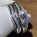 Wedding Proposal Couple Rings With Four Prong Zircon Setting Exquisite Light Luxury Jewelry view 3