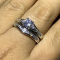 Wedding Proposal Couple Rings With Four Prong Zircon Setting Exquisite Light Luxury Jewelry view 4