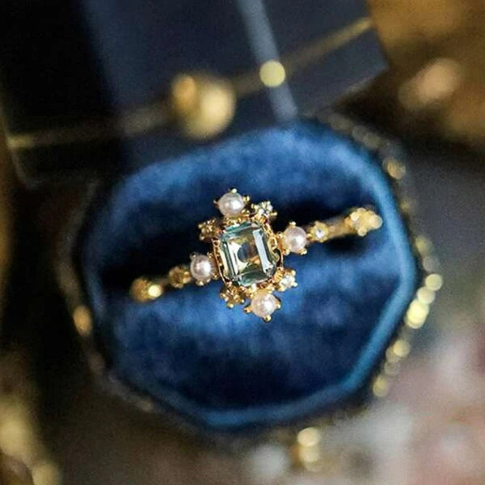 Imitation Pearl Ring For Women, Palace Style Elegant Literary Lady Niche Finger Jewelry