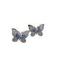 Chic Alloy Gradient Blue Crystal Flower Stud Earrings For Women Light Luxury Fashion Jewelry view 5