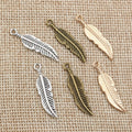 Alloy Feather Wing Small Pendant 30x7.5mm DIY Jewelry Accessory Charm For Necklace Bracelet view 2