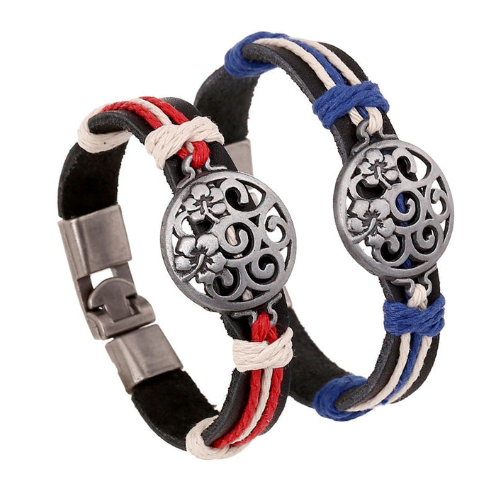 Personalized Simple Ethnic Style Couple Leather Bracelet Creative Valentine Gift For Men And Women