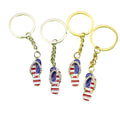 Metal American Flag Star Slipper Keychain Patriotic Gift view 5