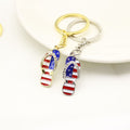 Metal American Flag Star Slipper Keychain Patriotic Gift view 3