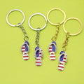 Metal American Flag Star Slipper Keychain Patriotic Gift view 1