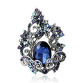 Alloy Glass Rhinestone Flower Brooch For Blazers And Coat Decoration view 2