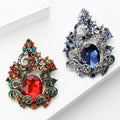 Alloy Glass Rhinestone Flower Brooch For Blazers And Coat Decoration view 3