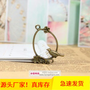 40x30mm Floral Bird Alloy Charm Pendant for DIY Jewelry