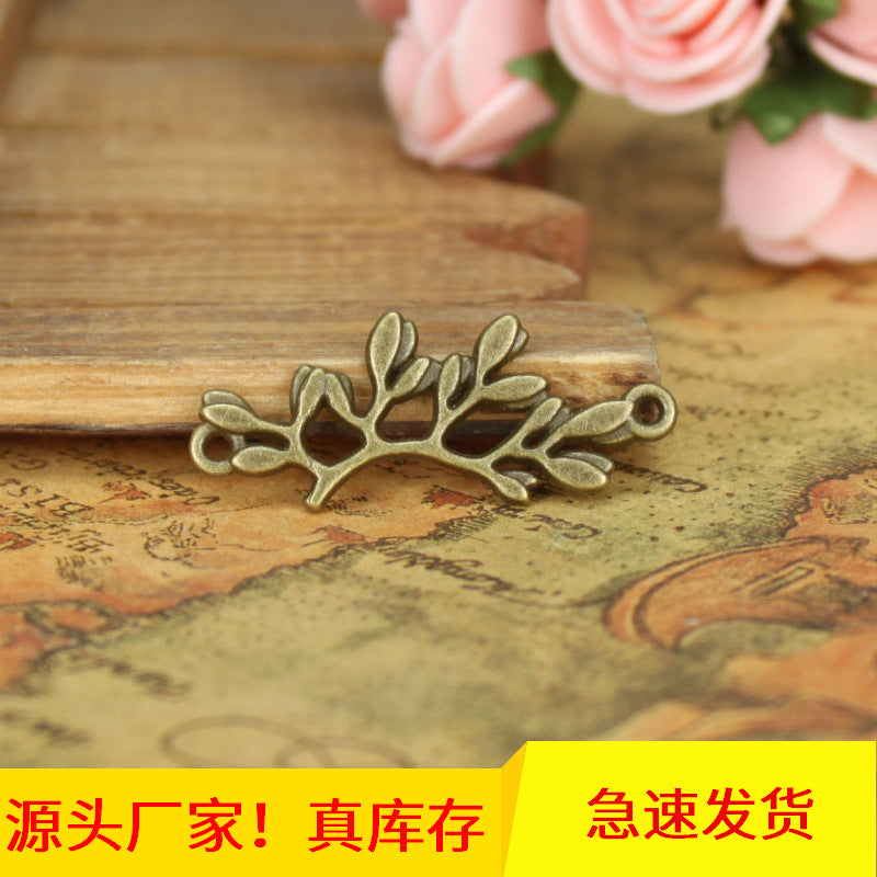 38x16mm Alloy Branch Connector Charm with Top and Bottom Loops