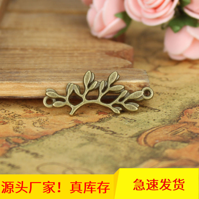 38x16mm Alloy Branch Connector Charm with Top and Bottom Loops