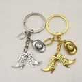 Zinc Alloy Western Cowboy Boot Keychain Antique Silver Gift view 4