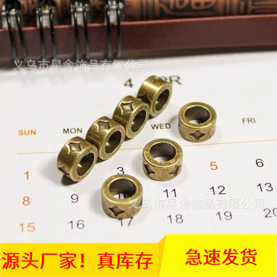 9mm Alloy Large Hole Diamond Pattern Spacer Bead